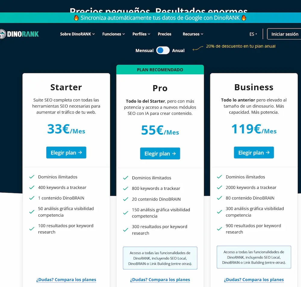 precios Dinorank gratis